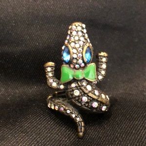 Stone Encrusted Crocodile Ring